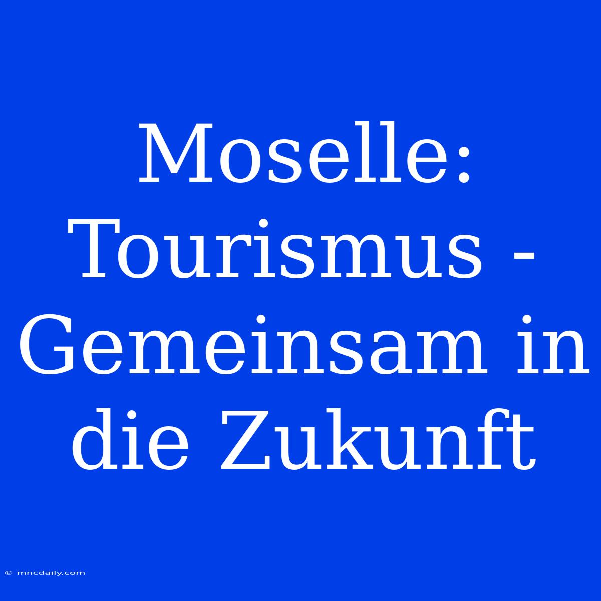 Moselle: Tourismus - Gemeinsam In Die Zukunft