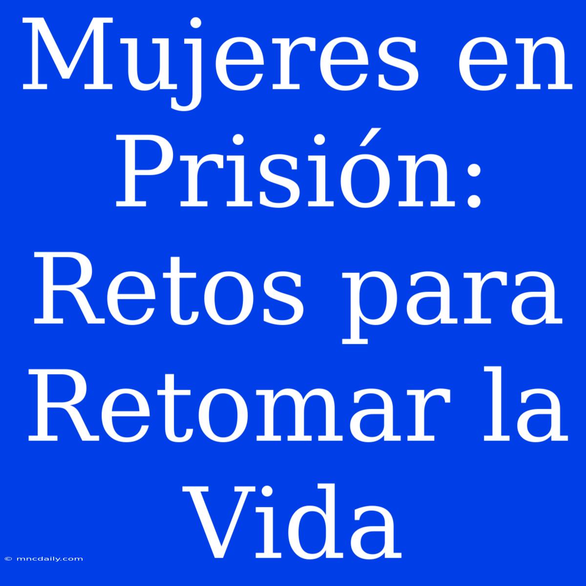 Mujeres En Prisión: Retos Para Retomar La Vida