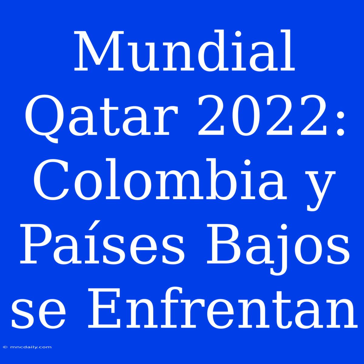 Mundial Qatar 2022: Colombia Y Países Bajos Se Enfrentan