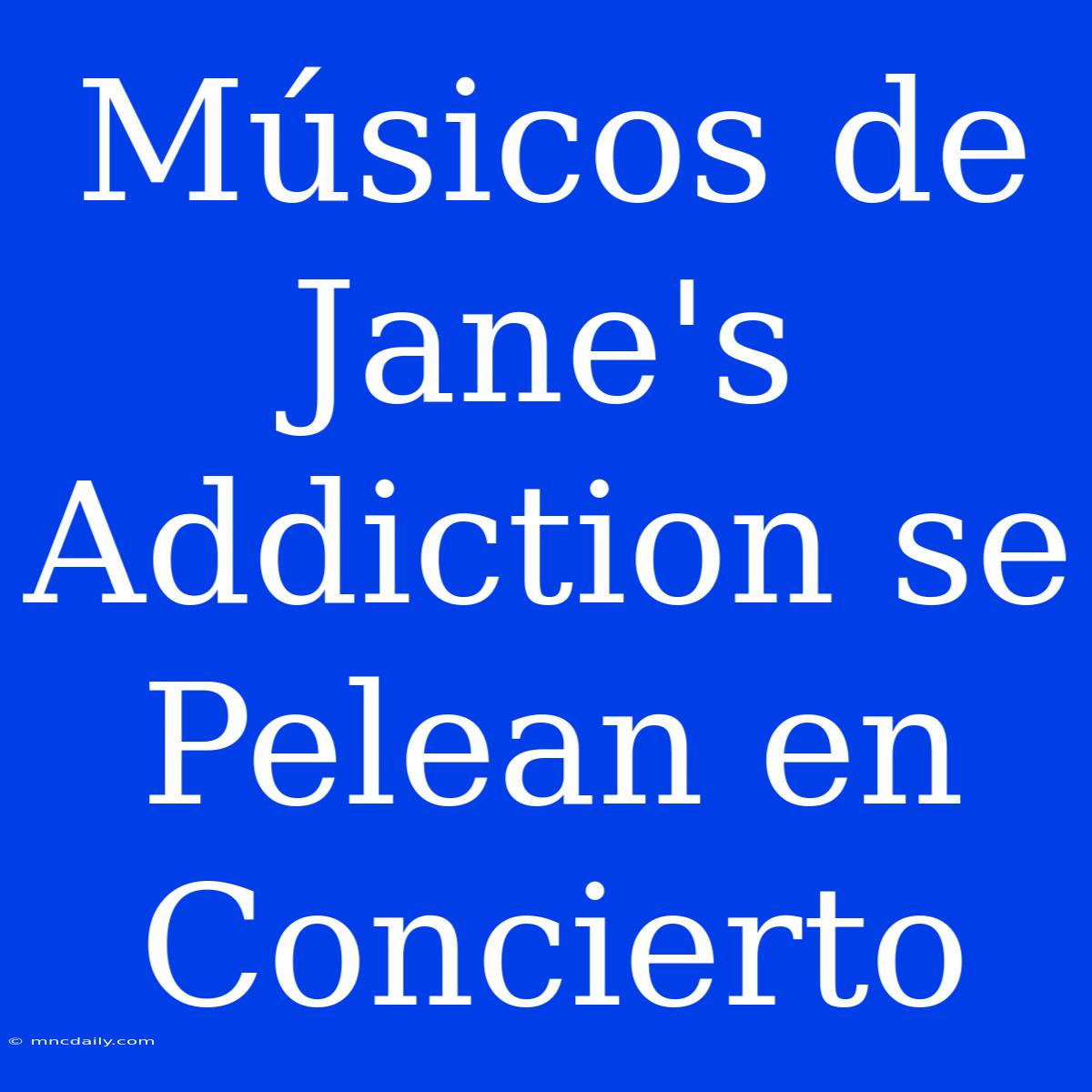 Músicos De Jane's Addiction Se Pelean En Concierto