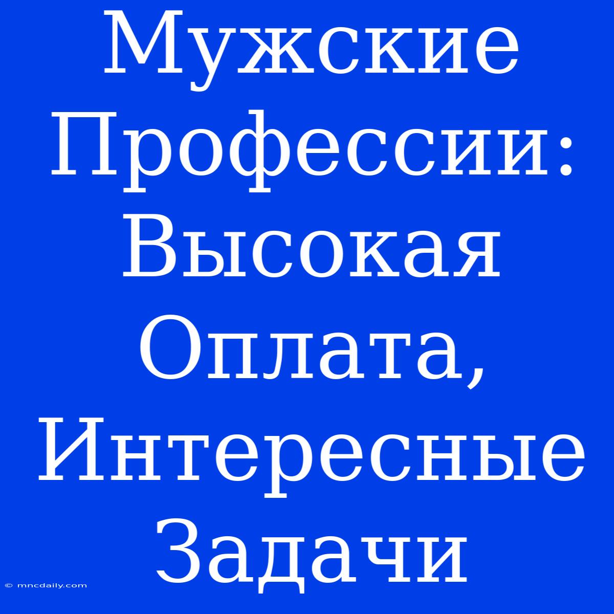 Мужские Профессии:  Высокая Оплата, Интересные Задачи 