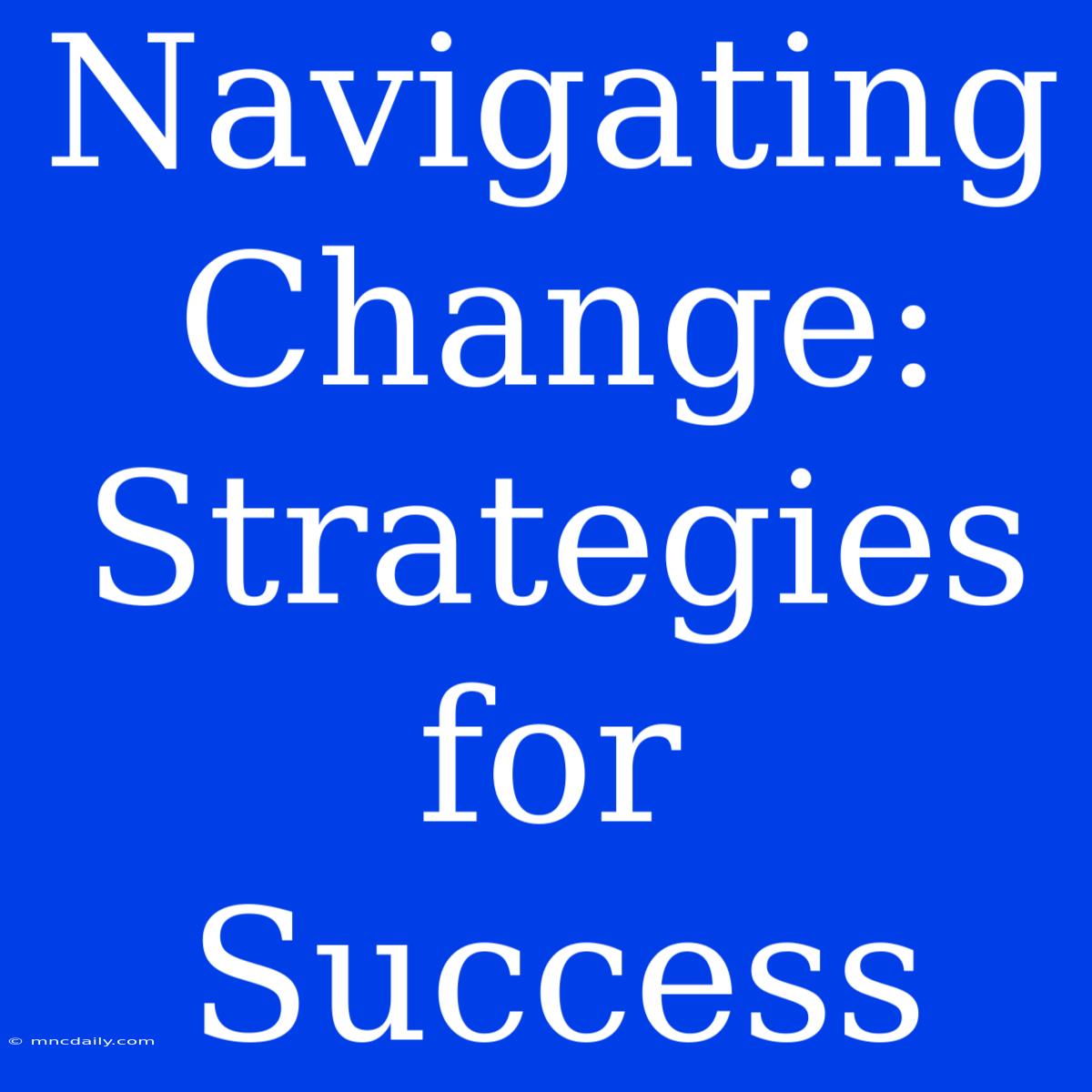 Navigating Change: Strategies For Success