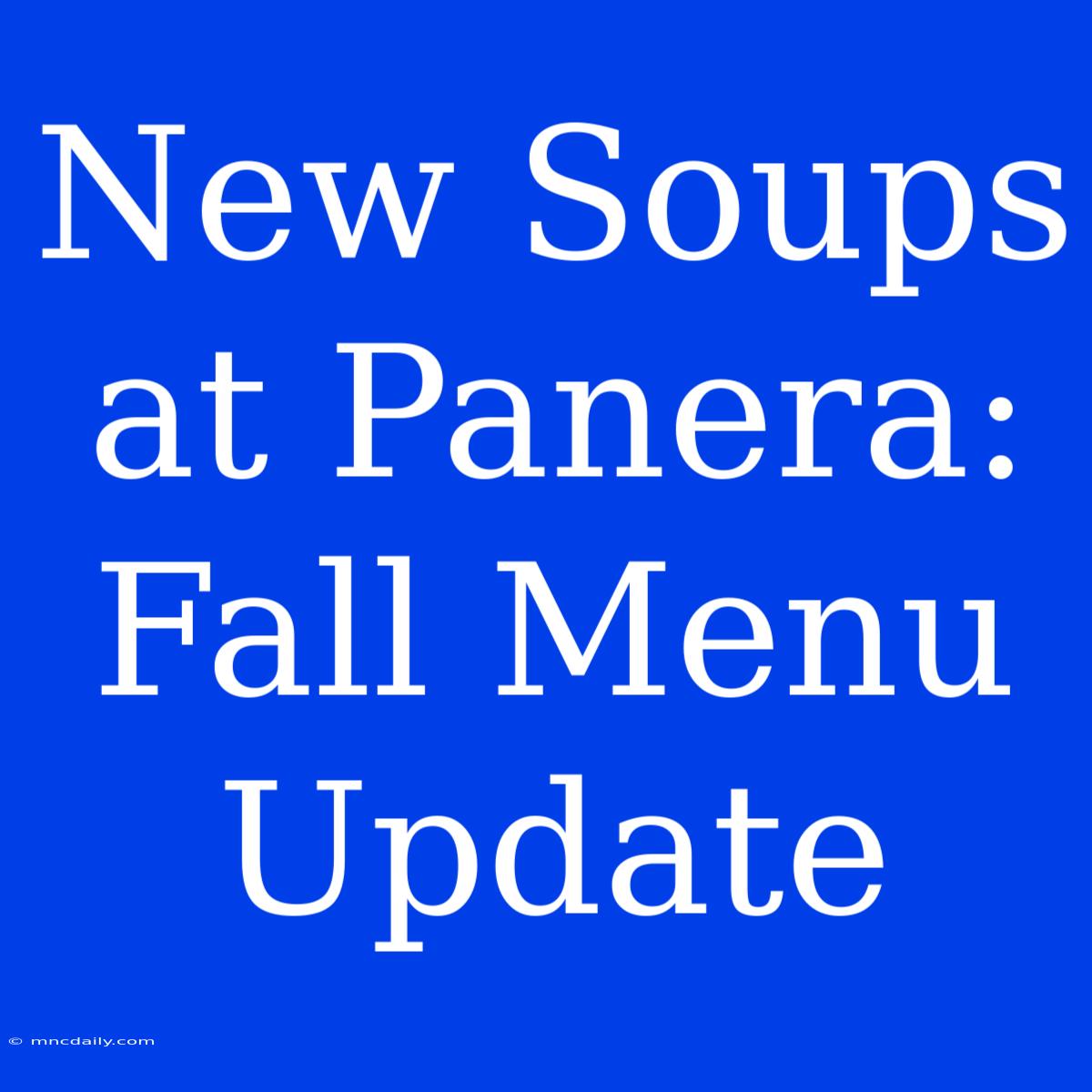 New Soups At Panera: Fall Menu Update