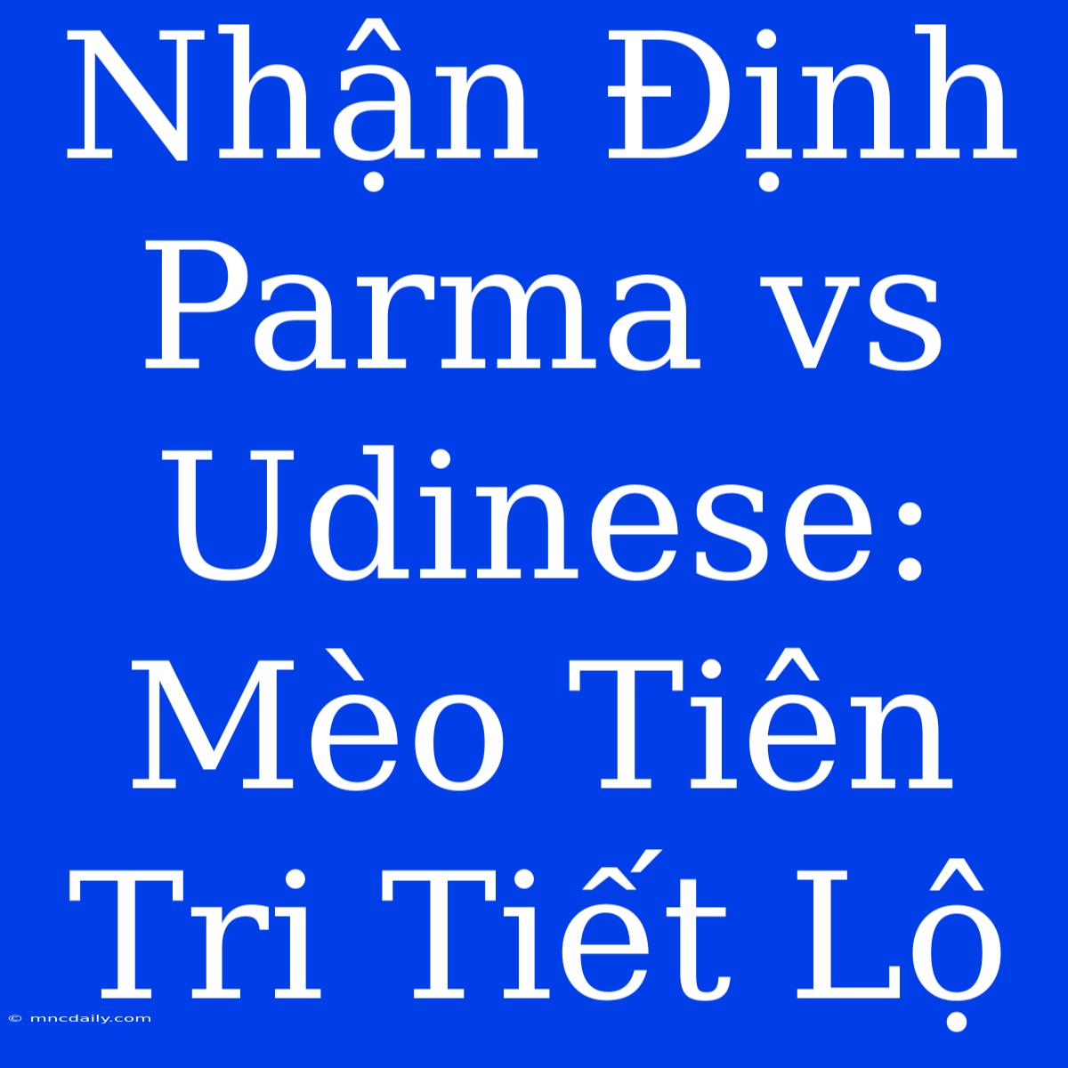 Nhận Định Parma Vs Udinese: Mèo Tiên Tri Tiết Lộ 