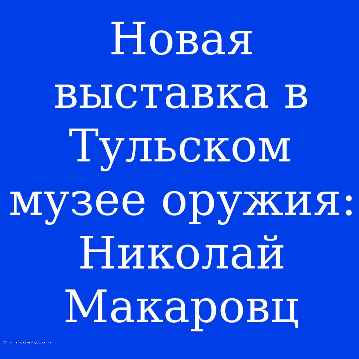 Новая Выставка В Тульском Музее Оружия: Николай Макаровц