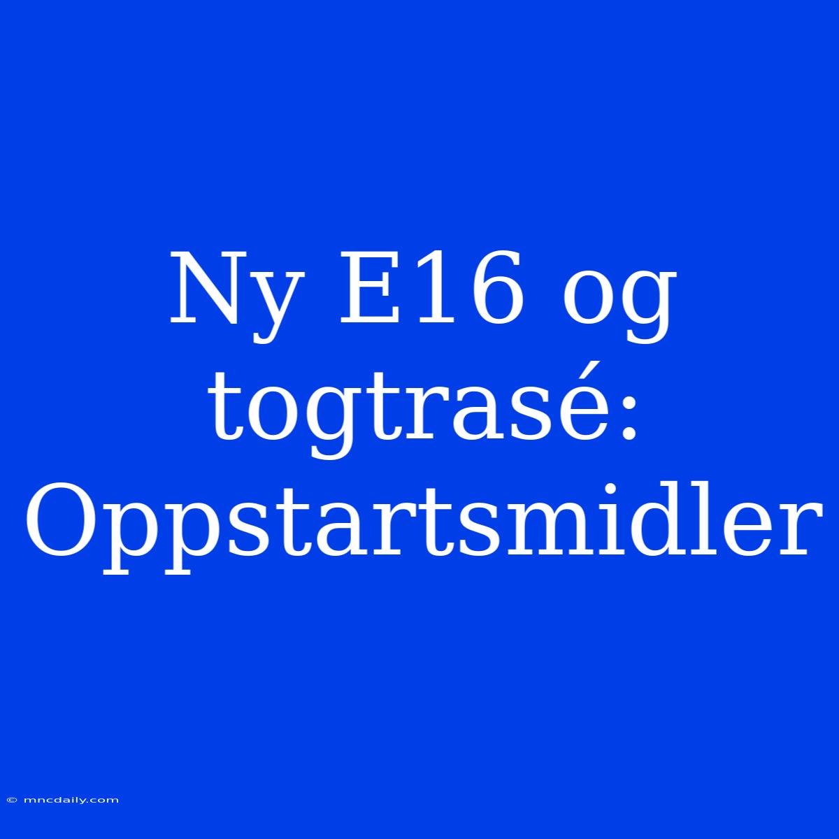 Ny E16 Og Togtrasé: Oppstartsmidler