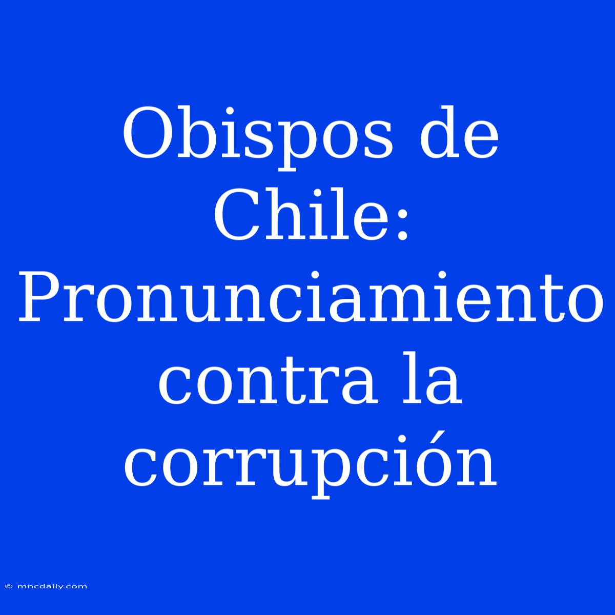 Obispos De Chile: Pronunciamiento Contra La Corrupción