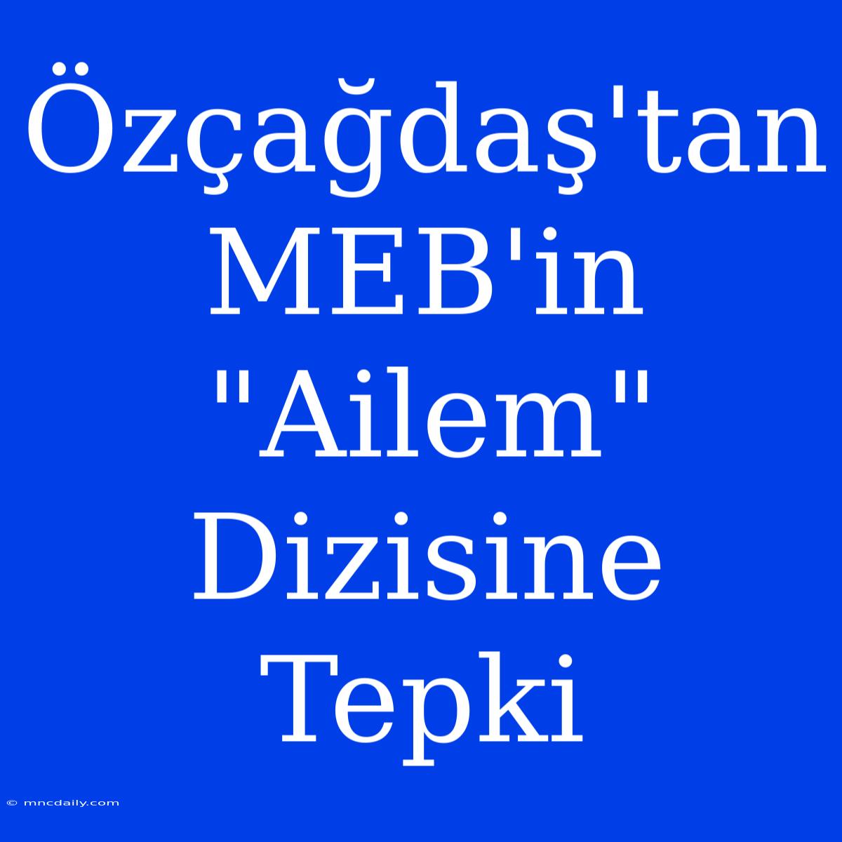 Özçağdaş'tan MEB'in 