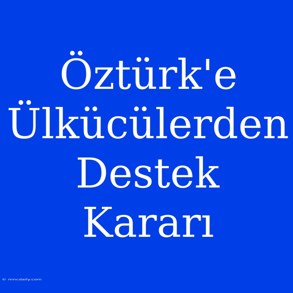 Öztürk'e Ülkücülerden Destek Kararı