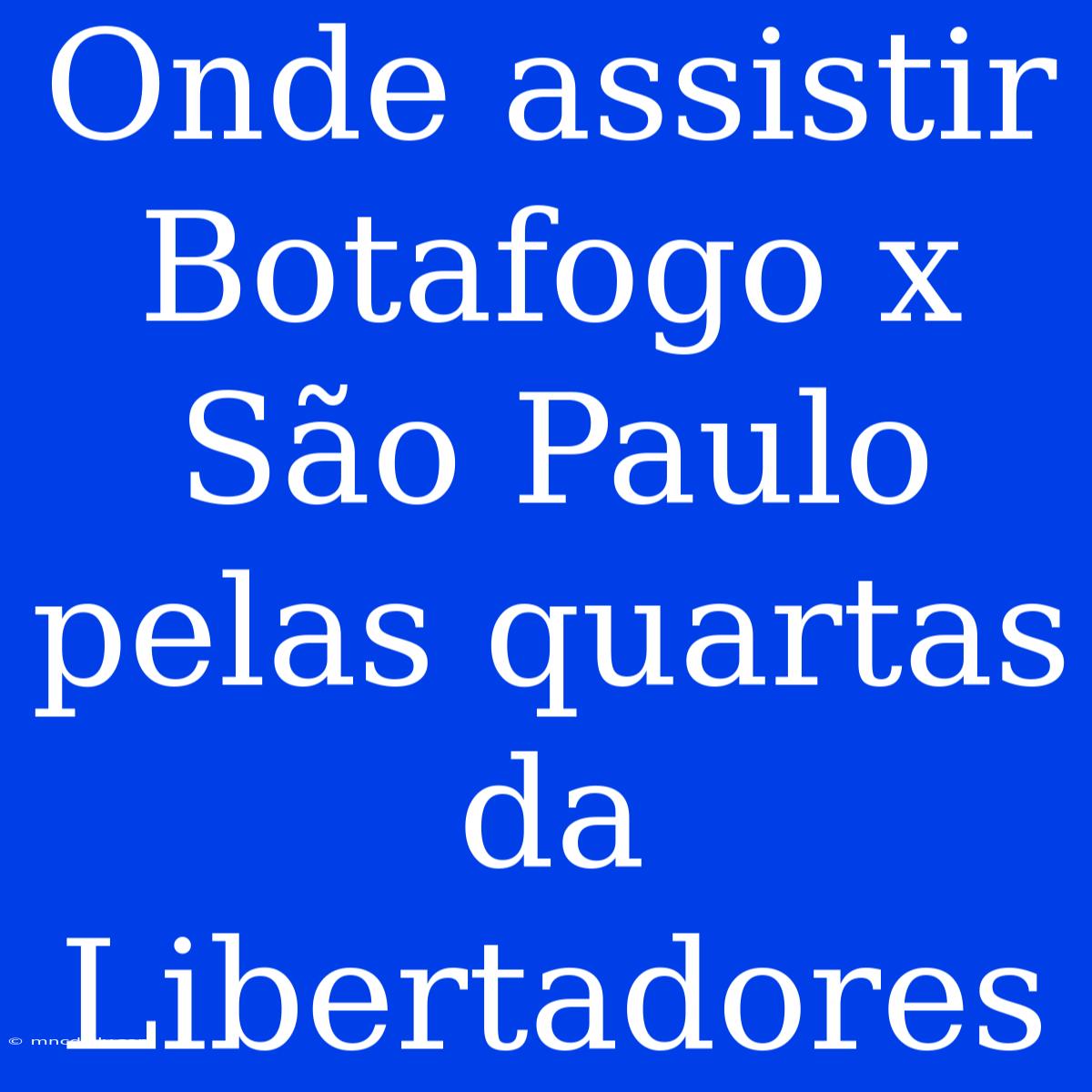 Onde Assistir Botafogo X São Paulo Pelas Quartas Da Libertadores