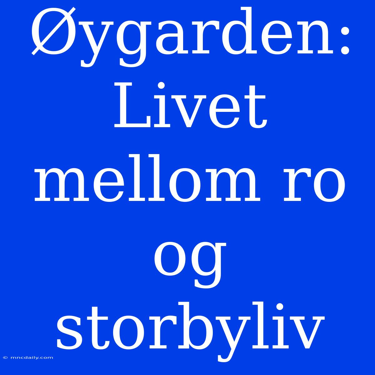 Øygarden: Livet Mellom Ro Og Storbyliv