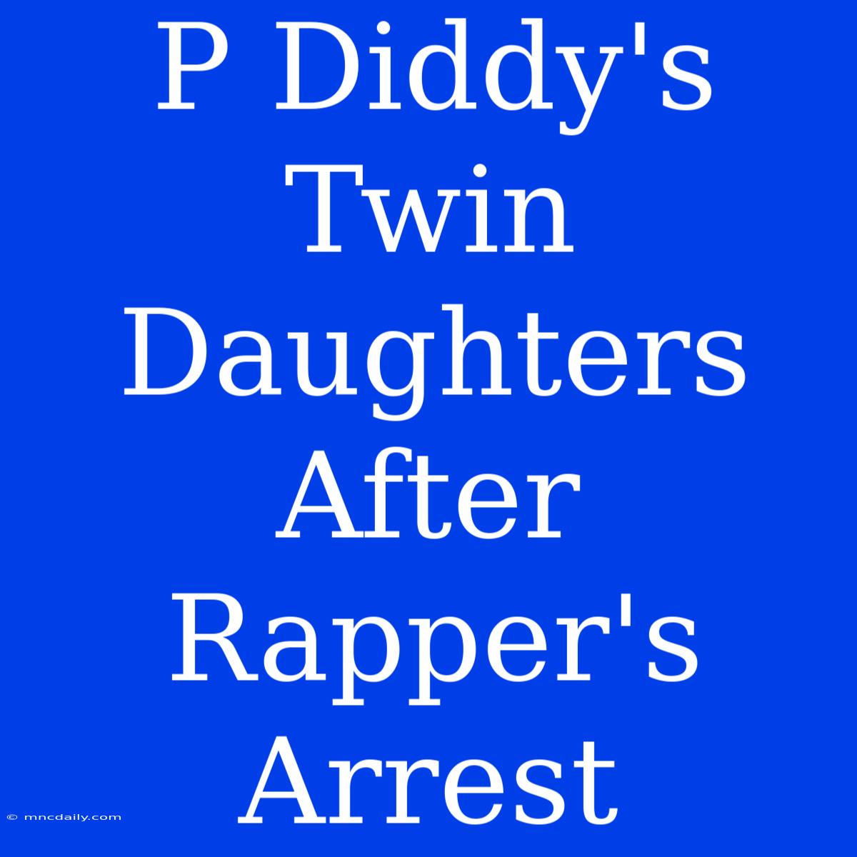 P Diddy's Twin Daughters After Rapper's Arrest