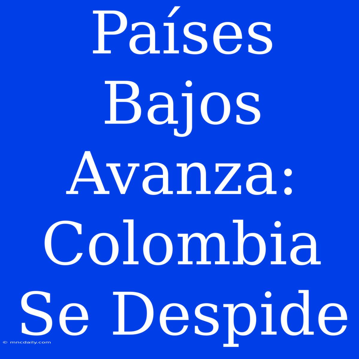 Países Bajos Avanza: Colombia Se Despide