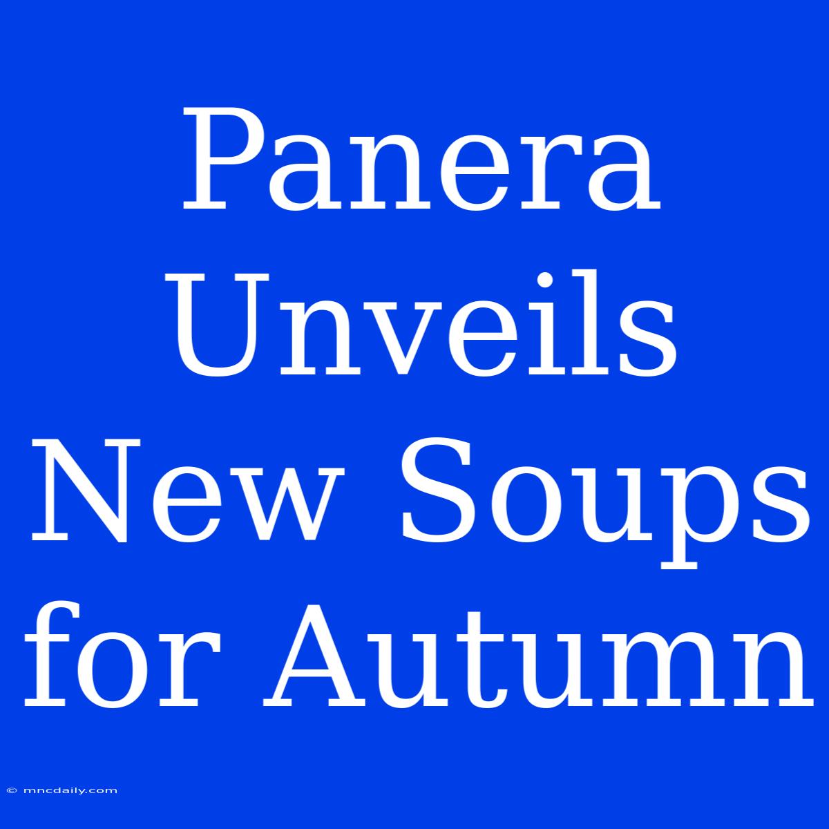 Panera Unveils New Soups For Autumn