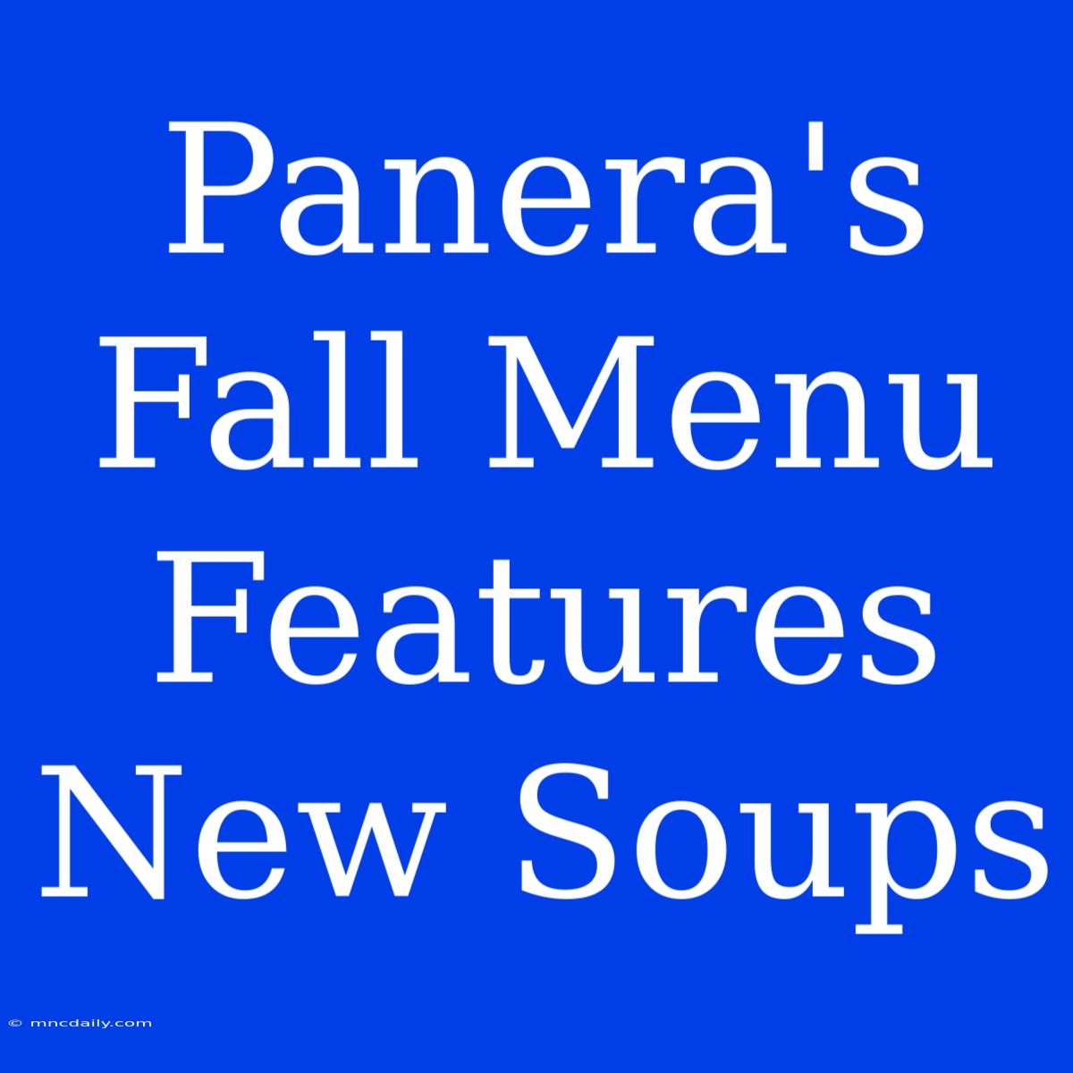 Panera's Fall Menu Features New Soups