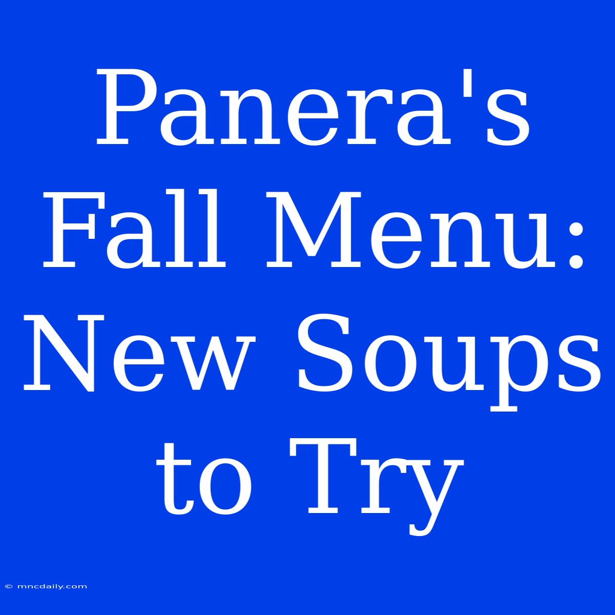 Panera's Fall Menu: New Soups To Try