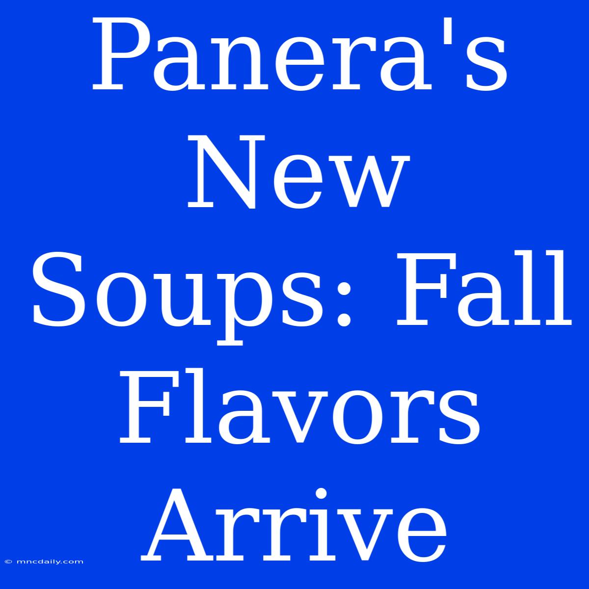 Panera's New Soups: Fall Flavors Arrive