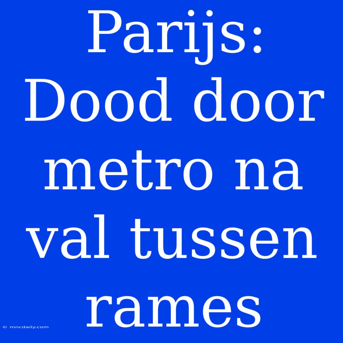 Parijs: Dood Door Metro Na Val Tussen Rames