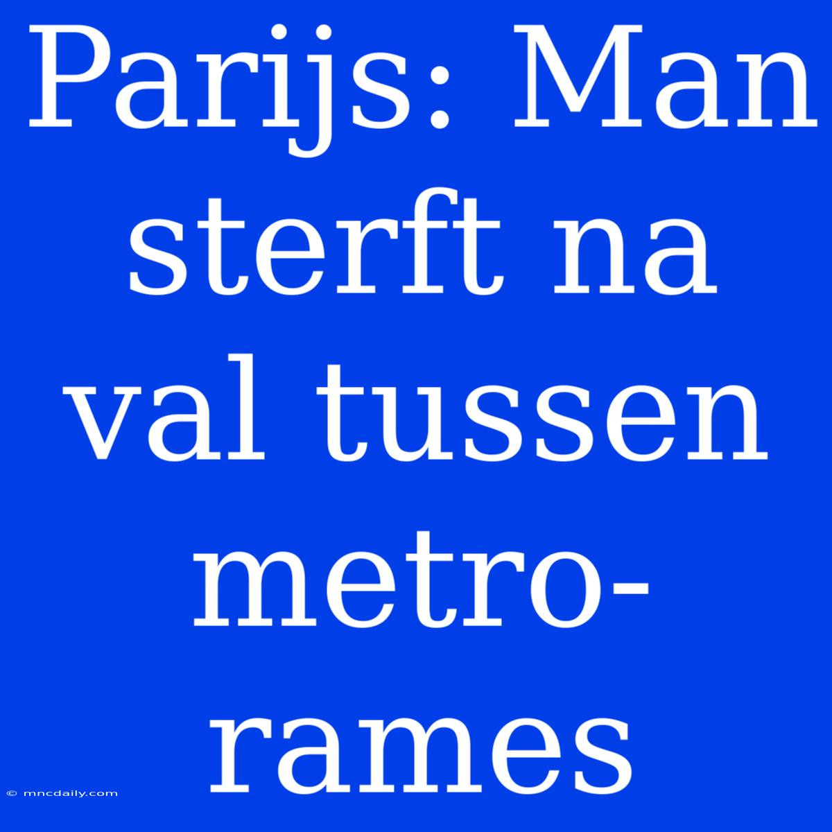 Parijs: Man Sterft Na Val Tussen Metro-rames