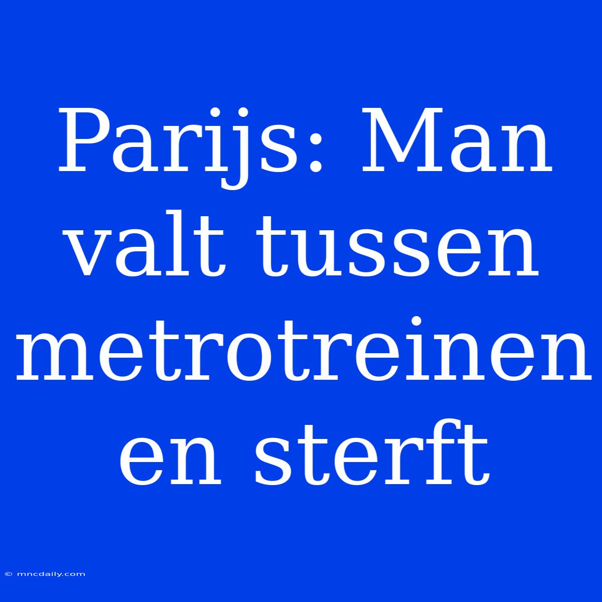 Parijs: Man Valt Tussen Metrotreinen En Sterft