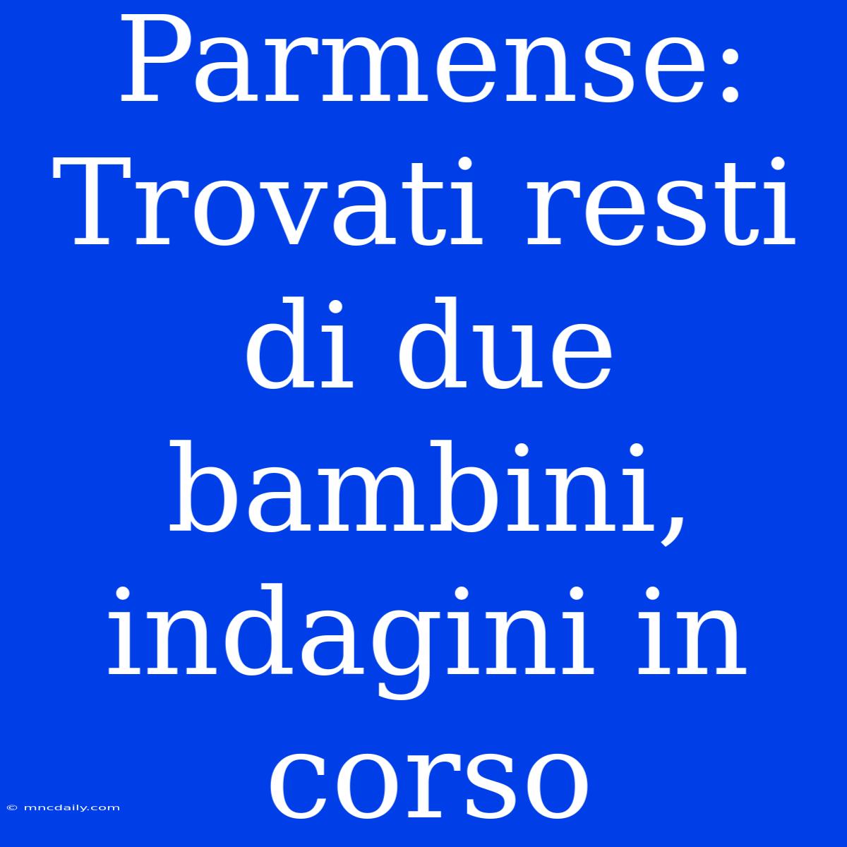 Parmense: Trovati Resti Di Due Bambini, Indagini In Corso