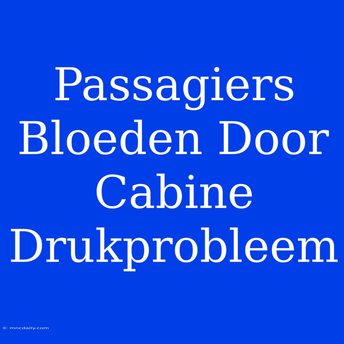 Passagiers Bloeden Door Cabine Drukprobleem