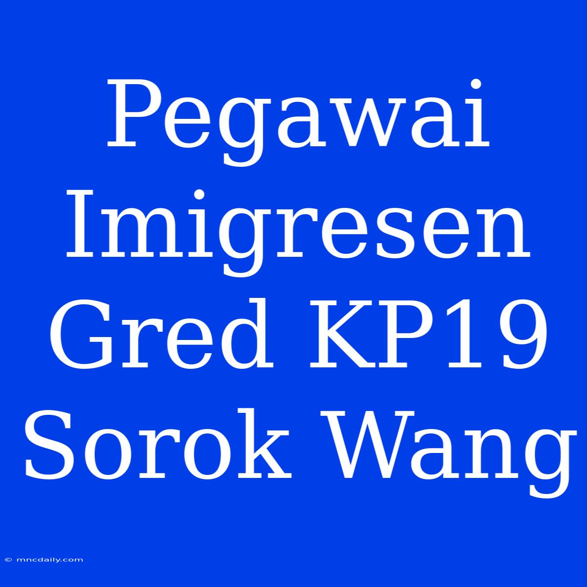 Pegawai Imigresen Gred KP19 Sorok Wang