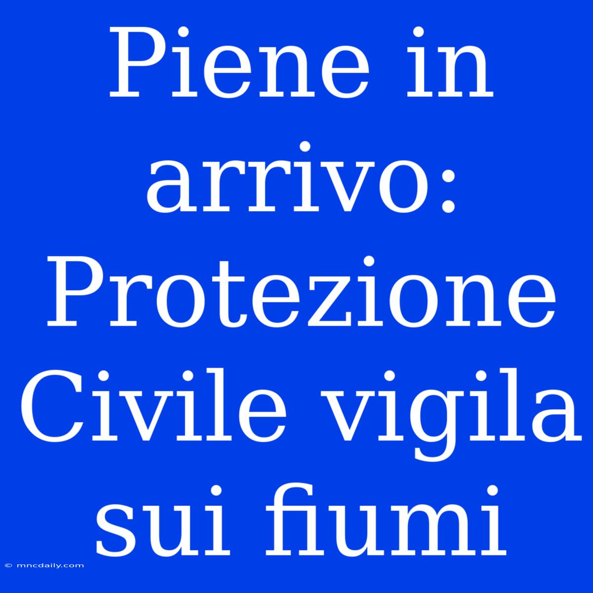 Piene In Arrivo: Protezione Civile Vigila Sui Fiumi 