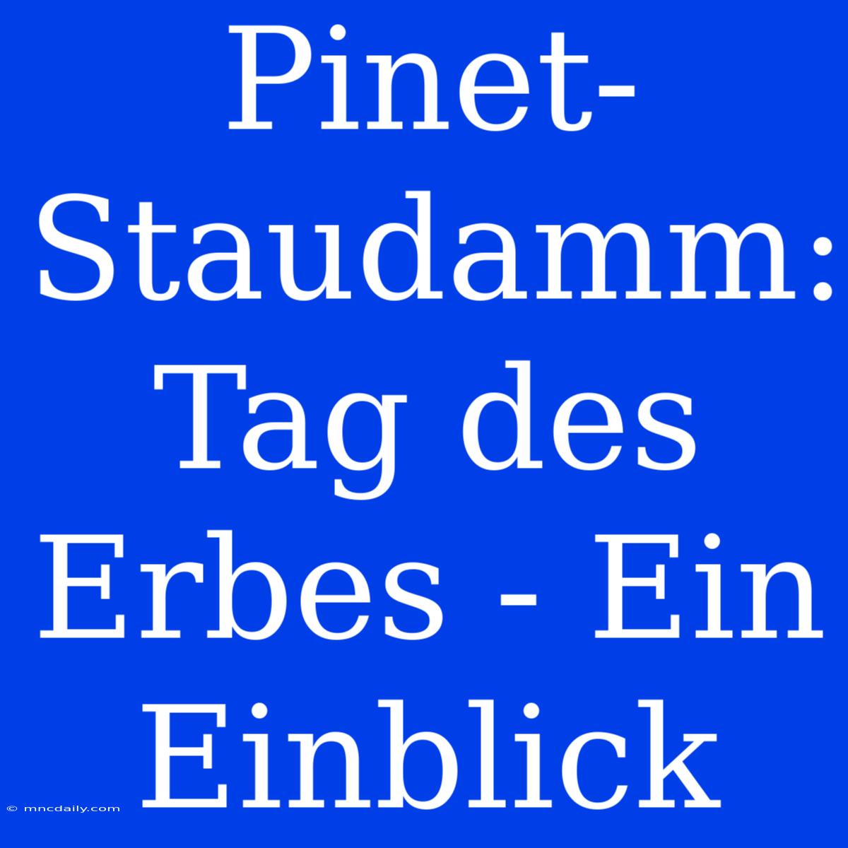 Pinet-Staudamm: Tag Des Erbes - Ein Einblick