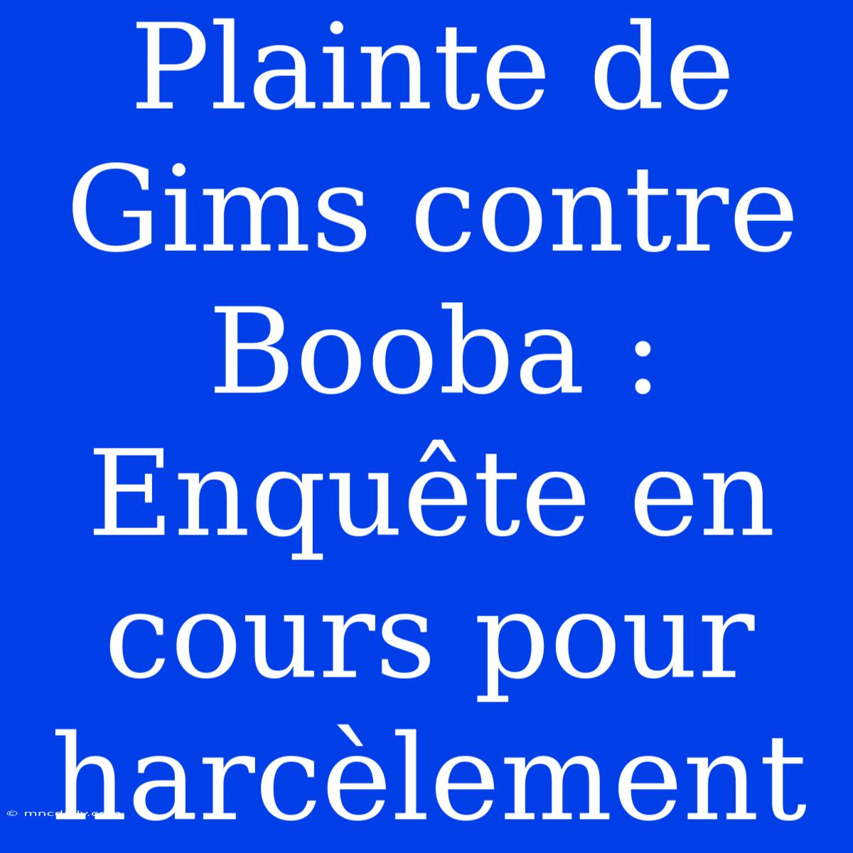 Plainte De Gims Contre Booba : Enquête En Cours Pour Harcèlement 