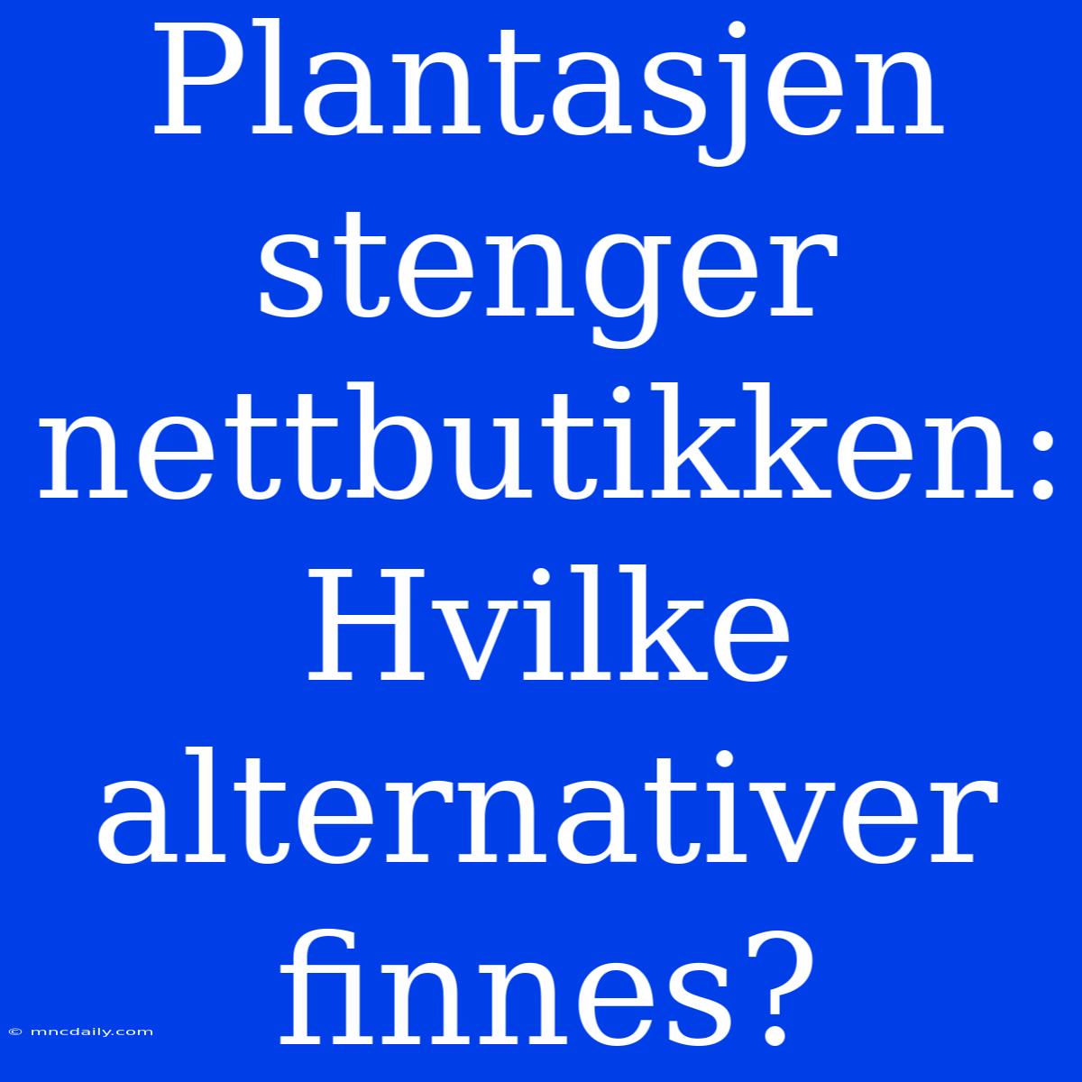 Plantasjen Stenger Nettbutikken: Hvilke Alternativer Finnes?