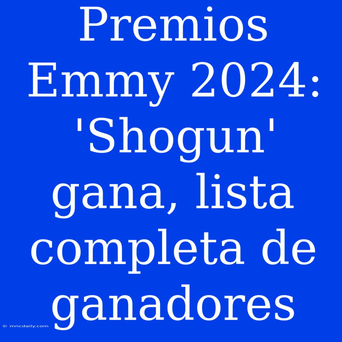 Premios Emmy 2024: 'Shogun' Gana, Lista Completa De Ganadores