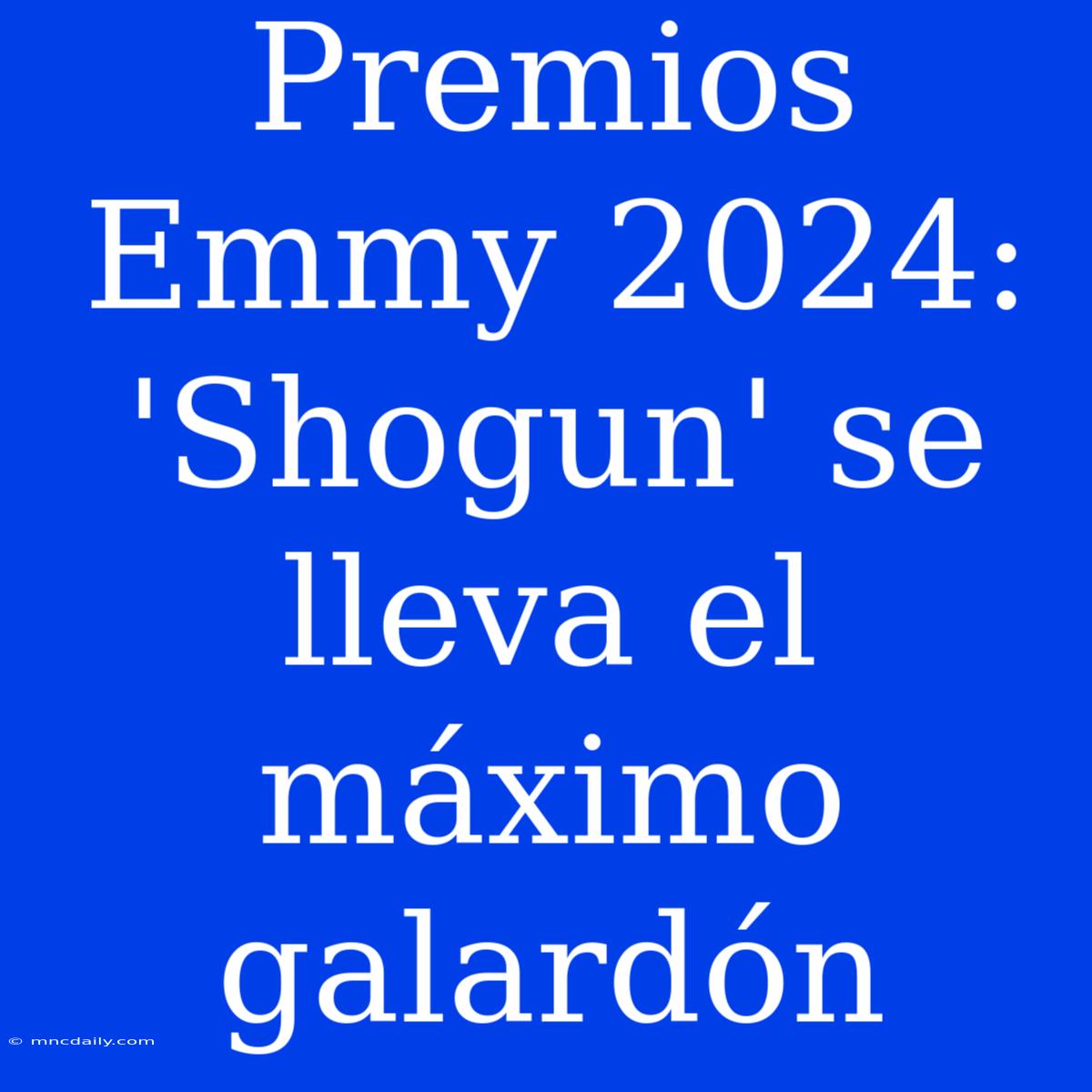 Premios Emmy 2024: 'Shogun' Se Lleva El Máximo Galardón