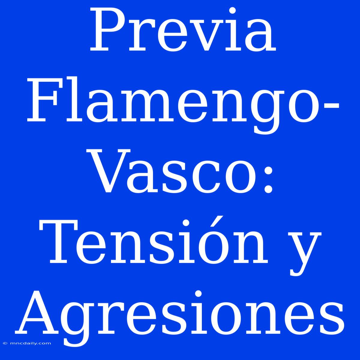 Previa Flamengo-Vasco: Tensión Y Agresiones