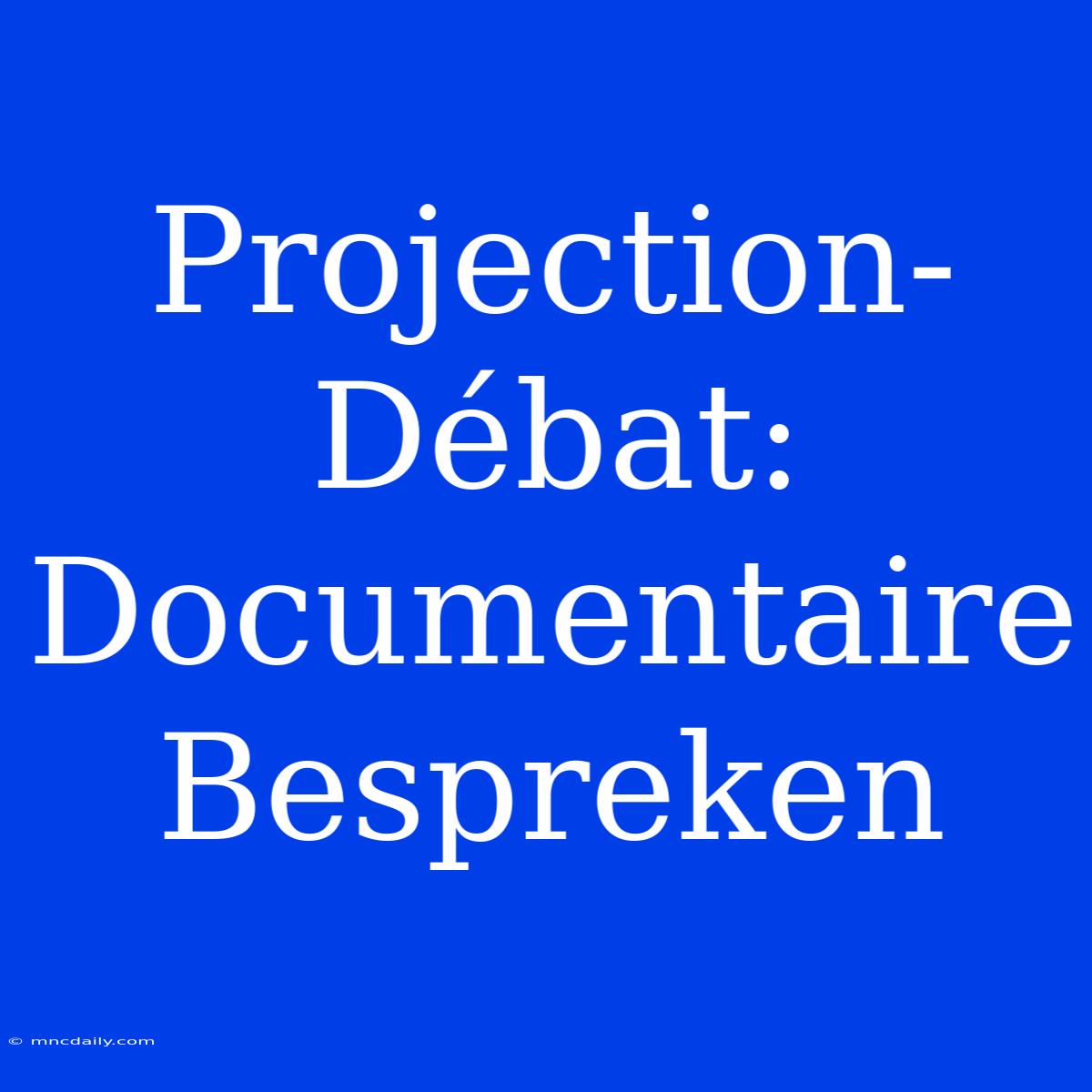 Projection-Débat: Documentaire Bespreken