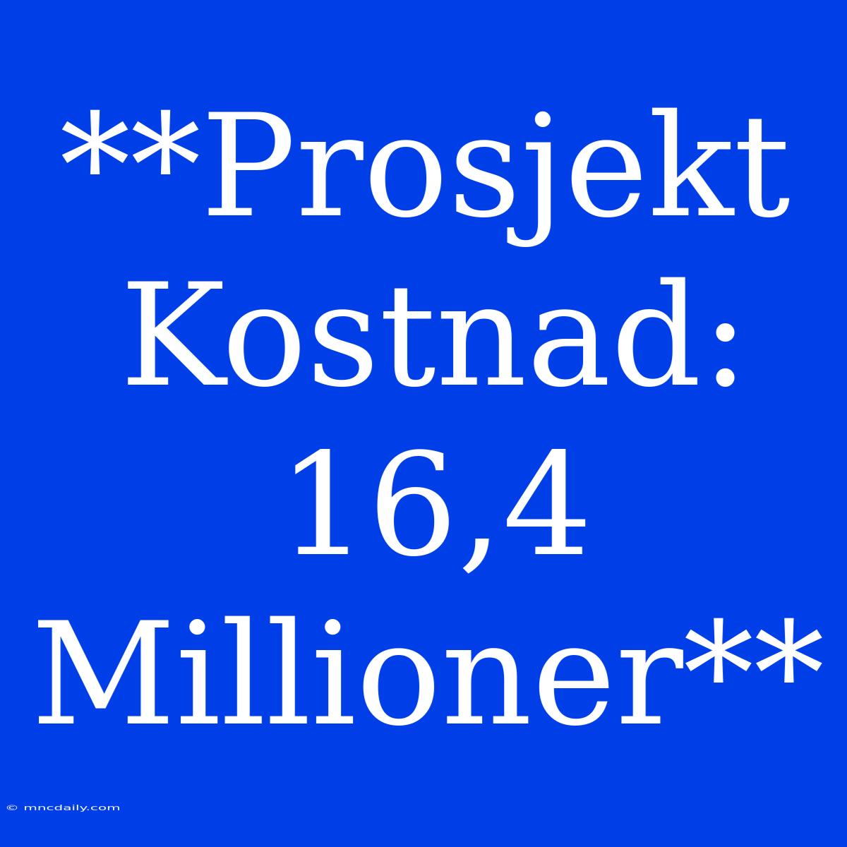 **Prosjekt Kostnad: 16,4 Millioner**