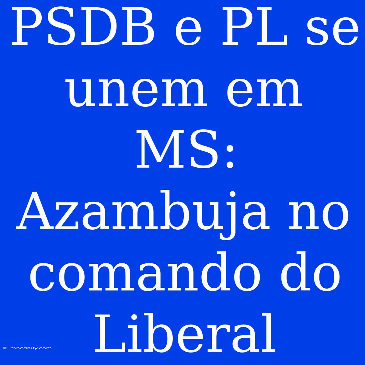 PSDB E PL Se Unem Em MS: Azambuja No Comando Do Liberal