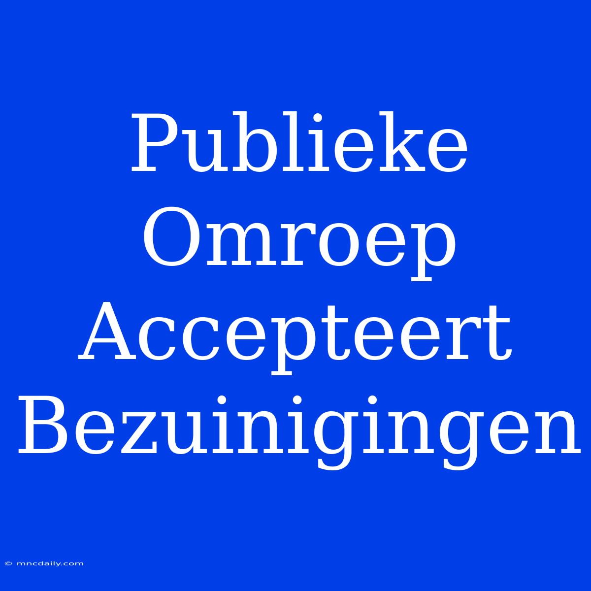 Publieke Omroep Accepteert Bezuinigingen