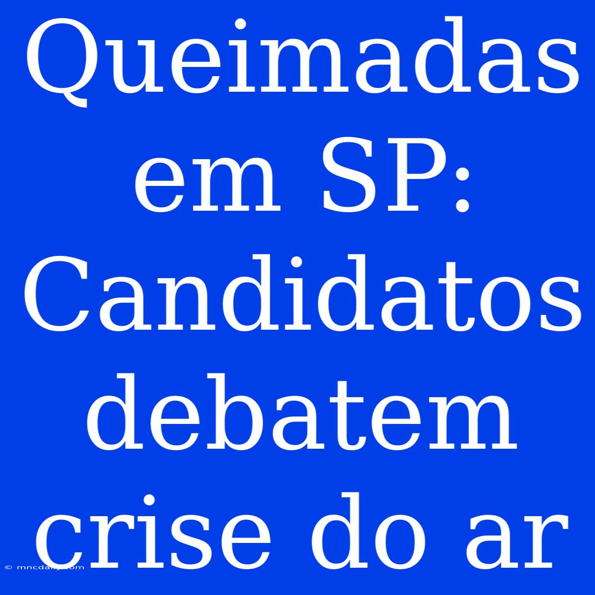 Queimadas Em SP: Candidatos Debatem Crise Do Ar