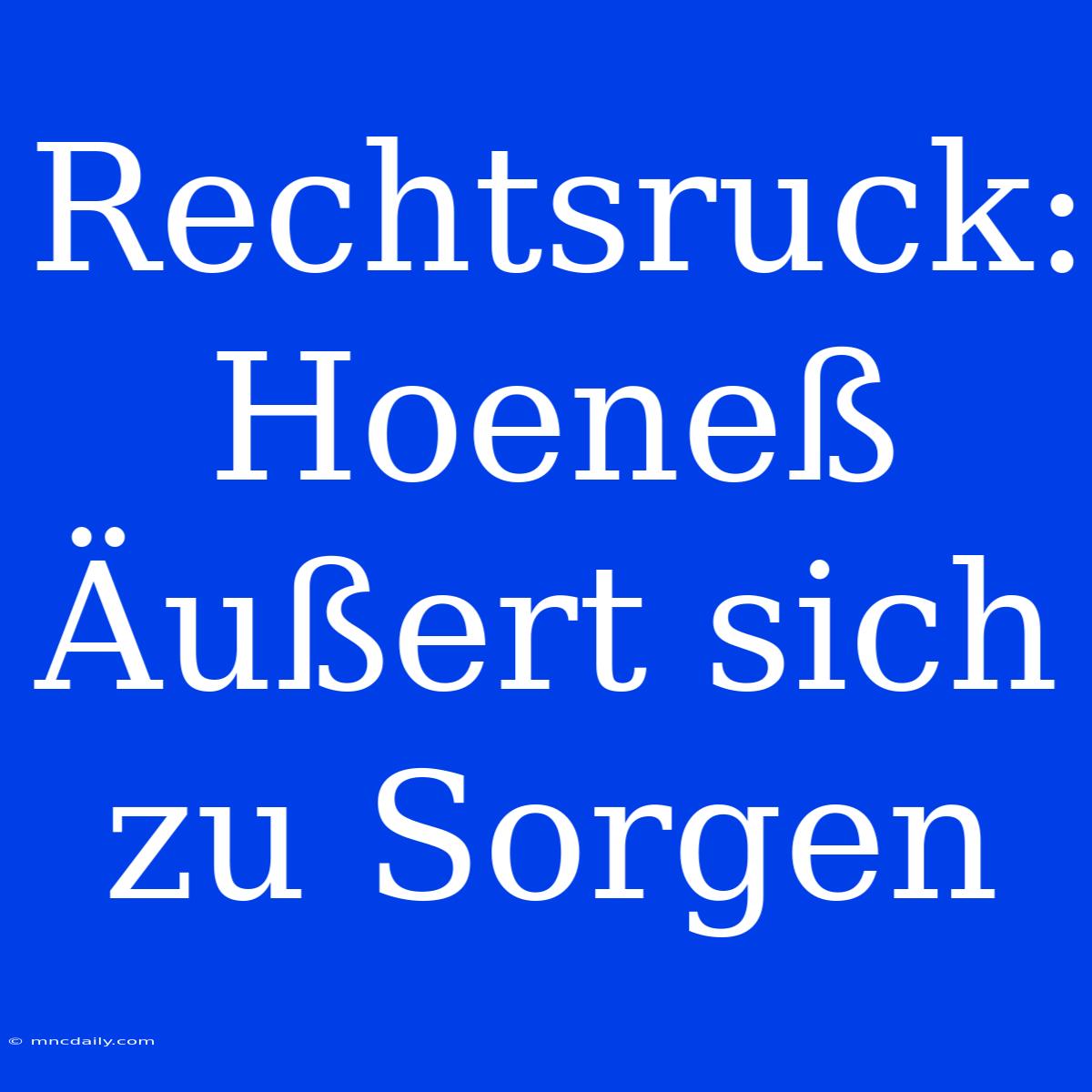 Rechtsruck: Hoeneß Äußert Sich Zu Sorgen 