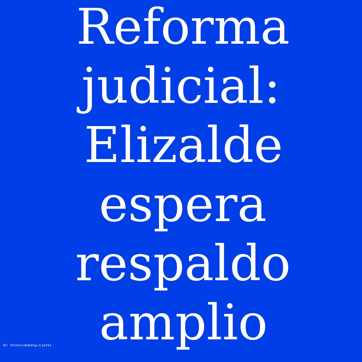 Reforma Judicial: Elizalde Espera Respaldo Amplio 