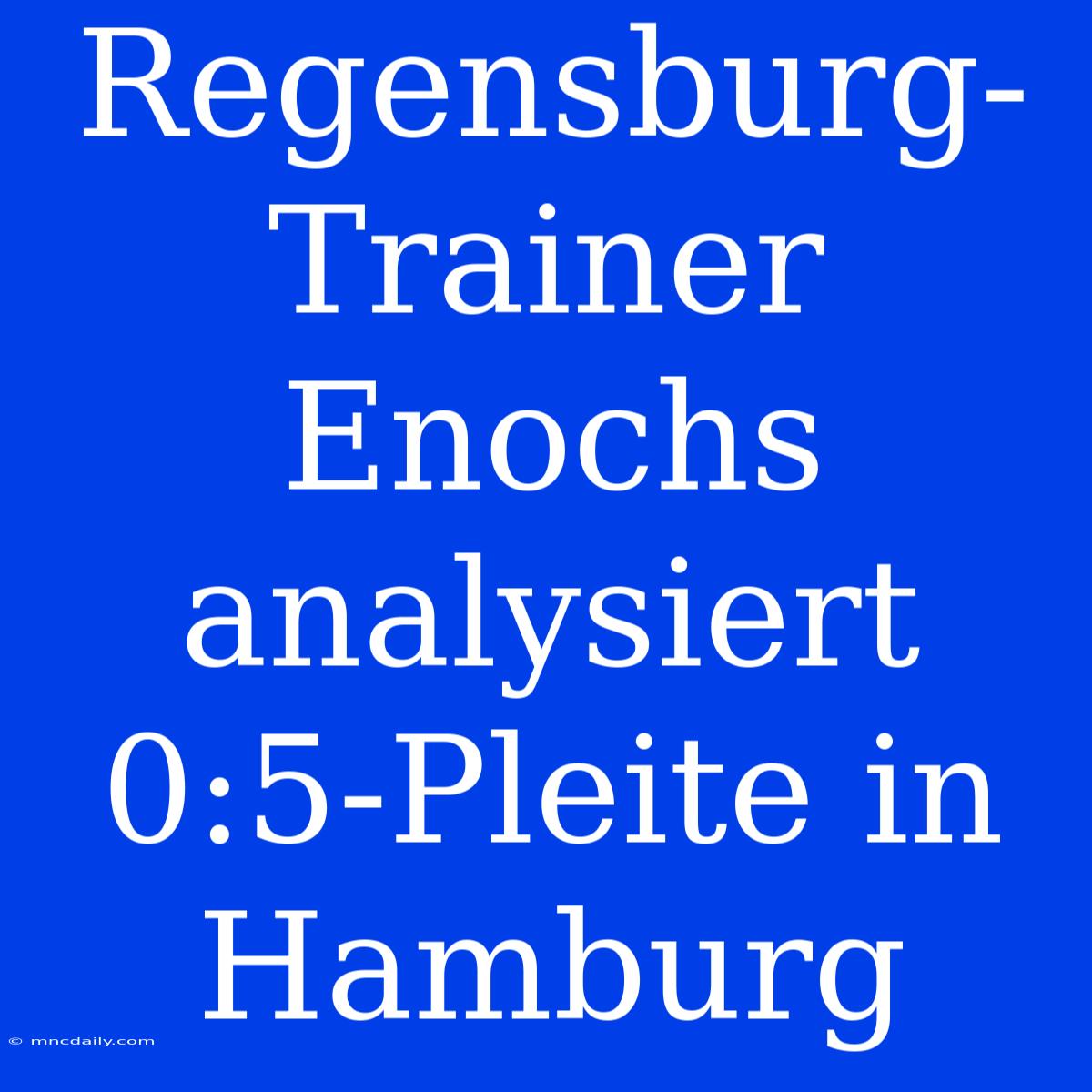 Regensburg-Trainer Enochs Analysiert 0:5-Pleite In Hamburg