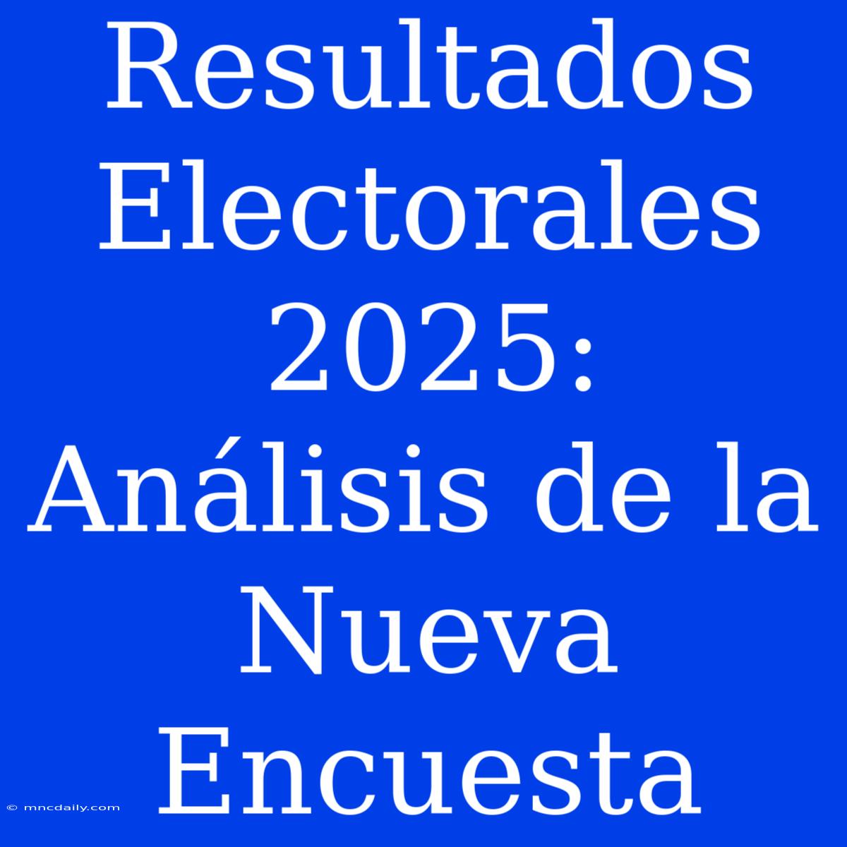 Resultados Electorales 2025:  Análisis De La Nueva Encuesta 