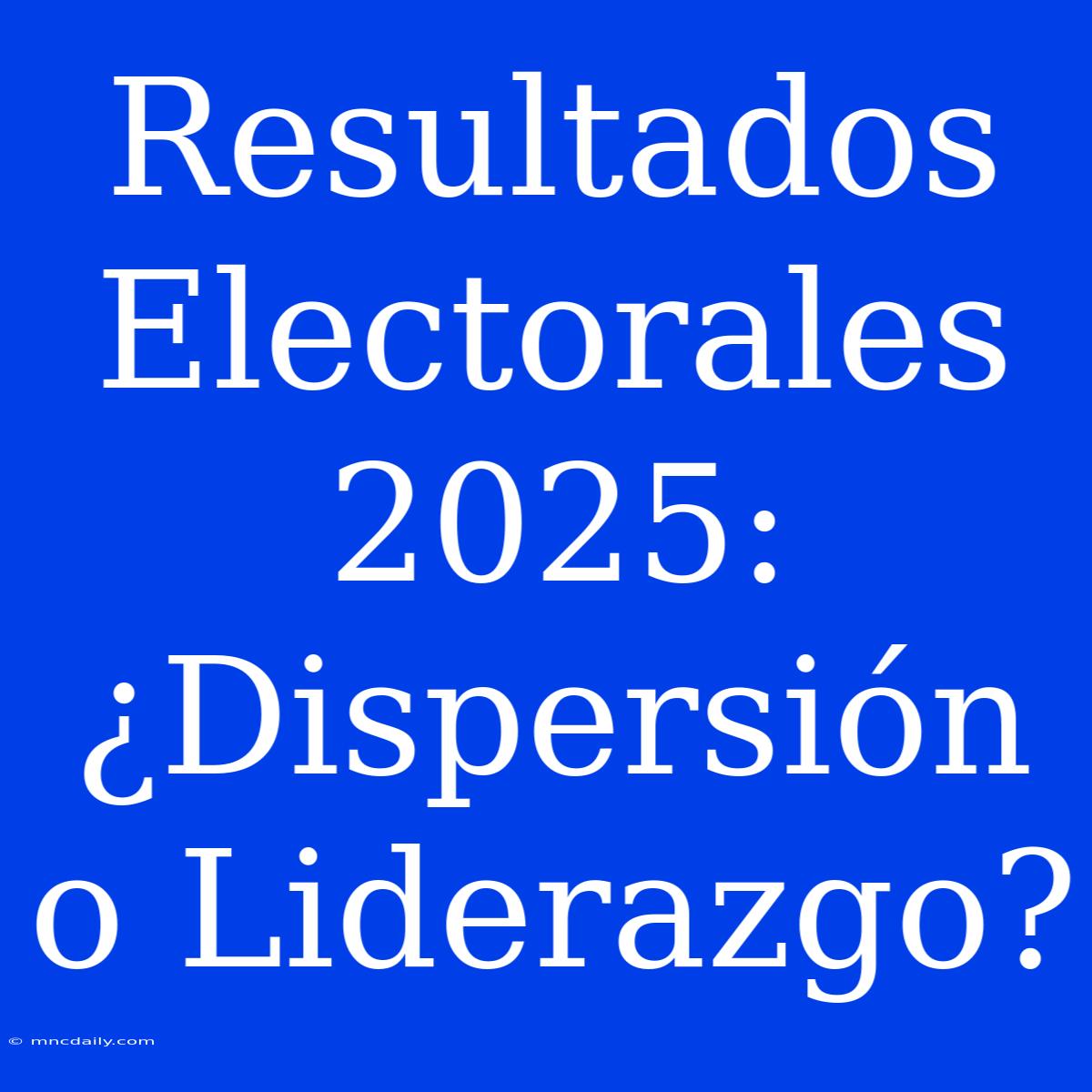 Resultados Electorales 2025: ¿Dispersión O Liderazgo?