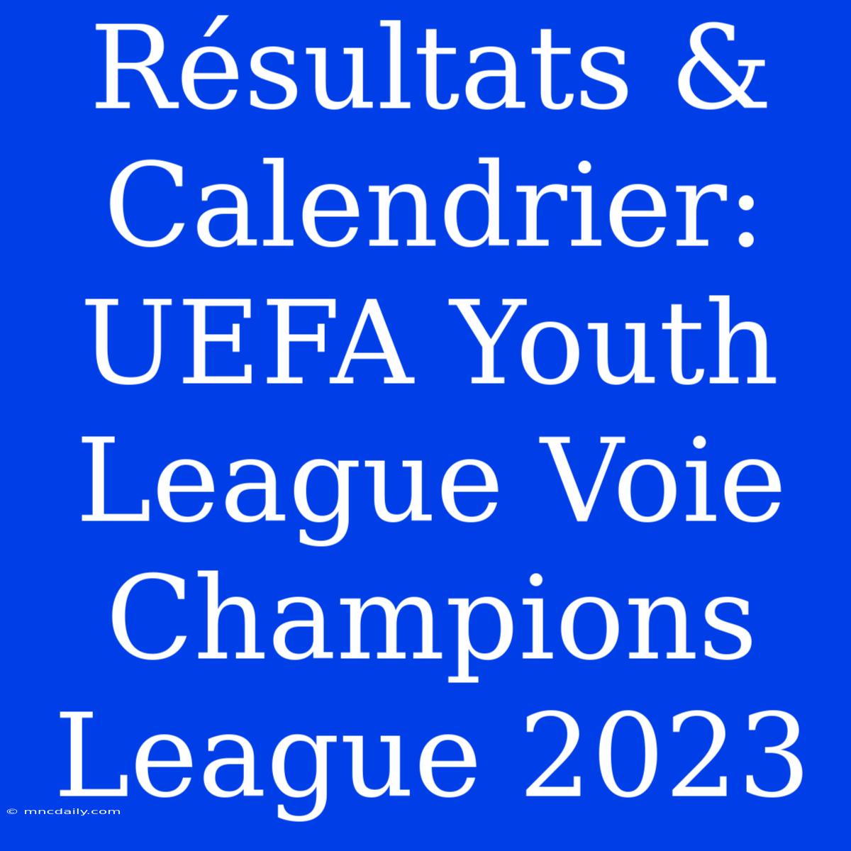 Résultats & Calendrier: UEFA Youth League Voie Champions League 2023