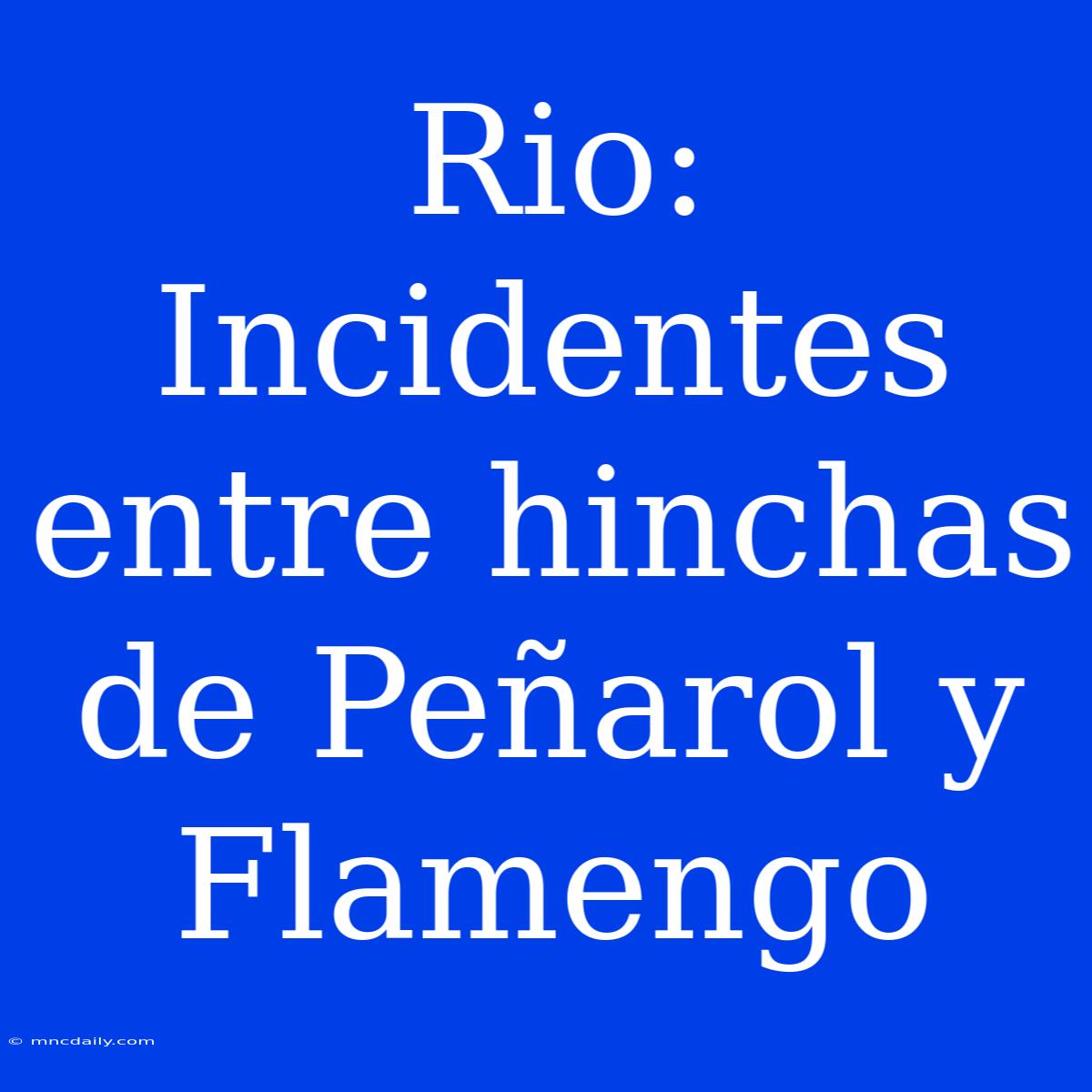 Rio: Incidentes Entre Hinchas De Peñarol Y Flamengo