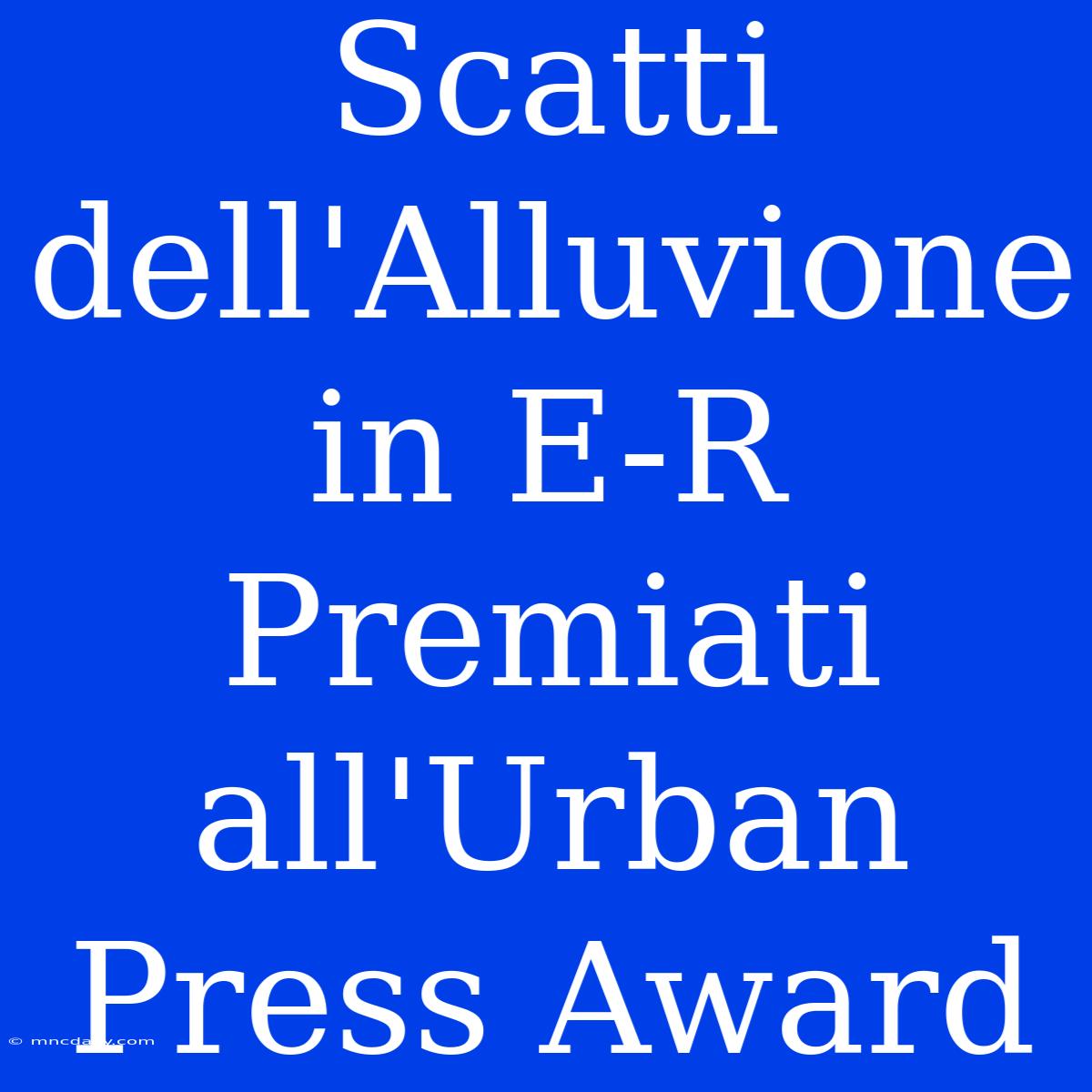 Scatti Dell'Alluvione In E-R Premiati All'Urban Press Award