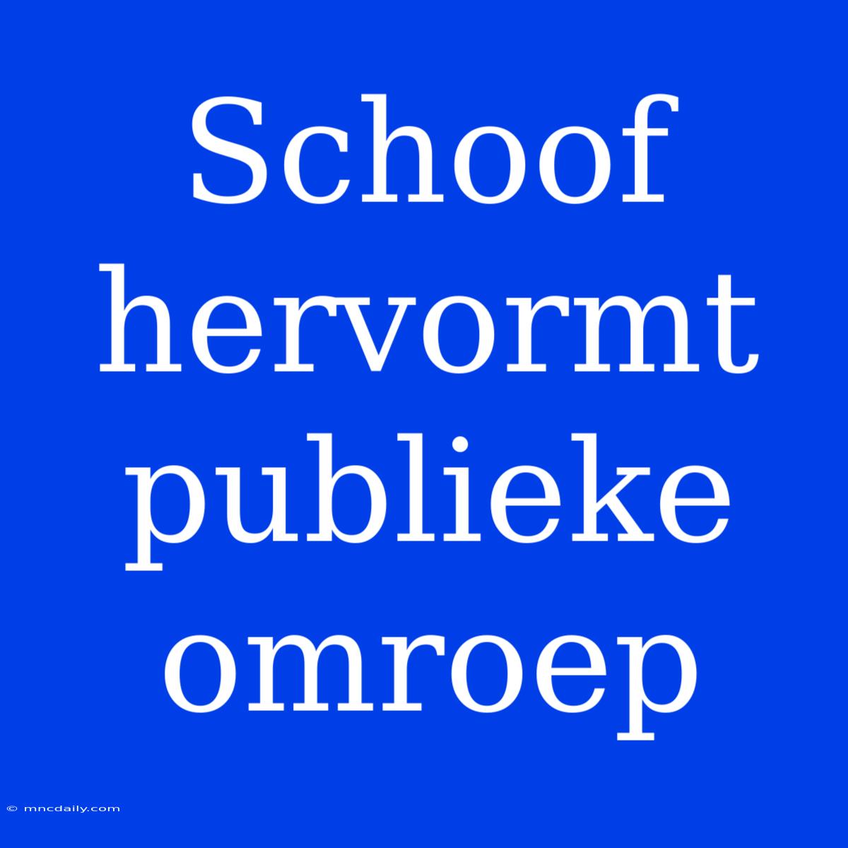 Schoof Hervormt Publieke Omroep