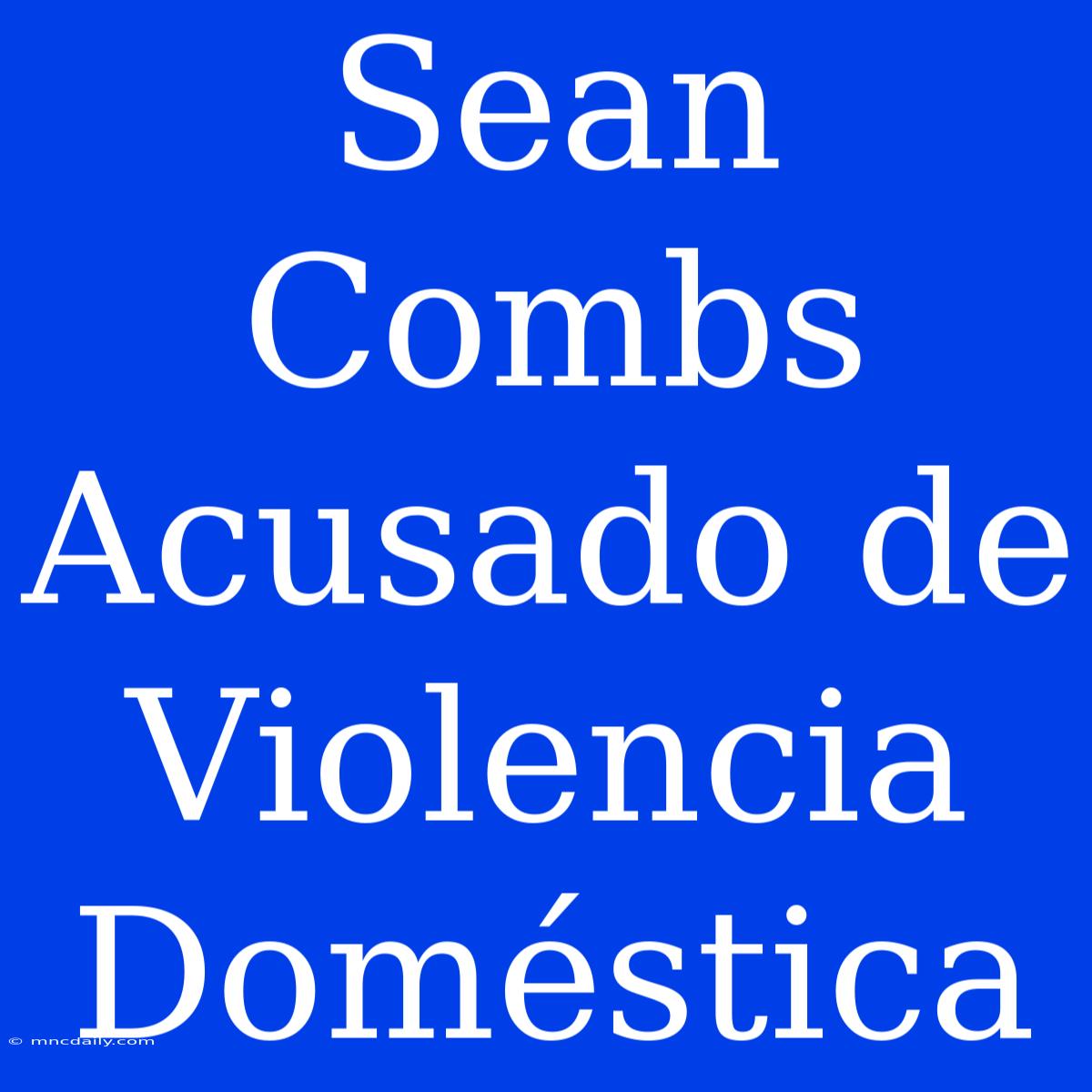 Sean Combs Acusado De Violencia Doméstica 