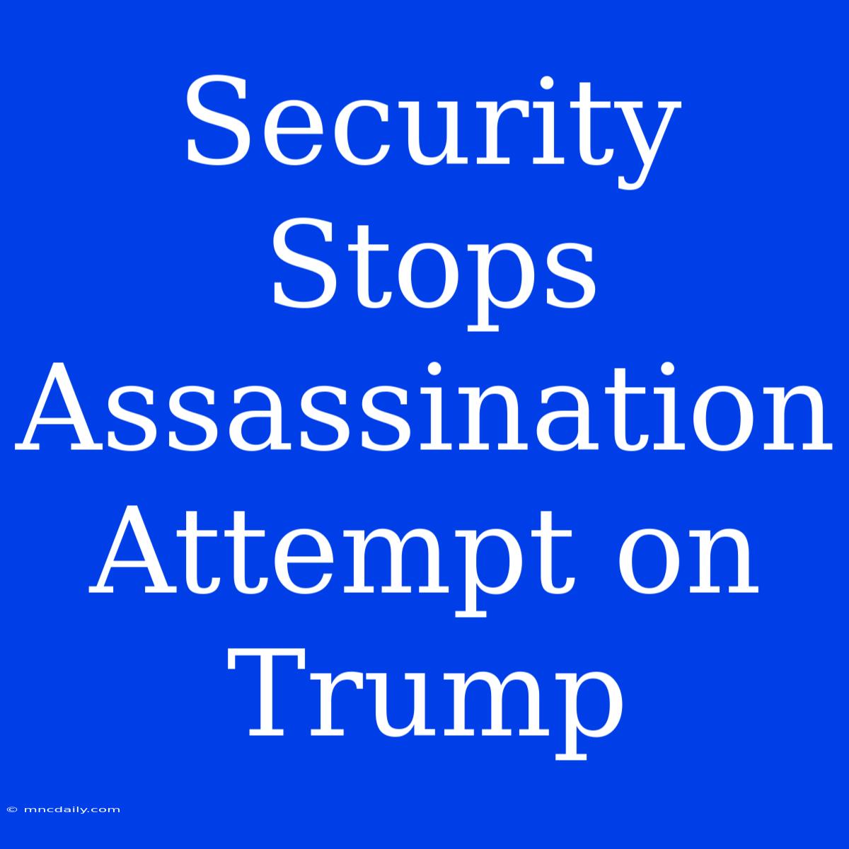 Security Stops Assassination Attempt On Trump 